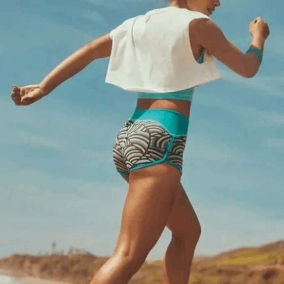 Free People Movement Dip It Low Athletic Beach Booty Shorts Blue M/L - Picture 7 of 9